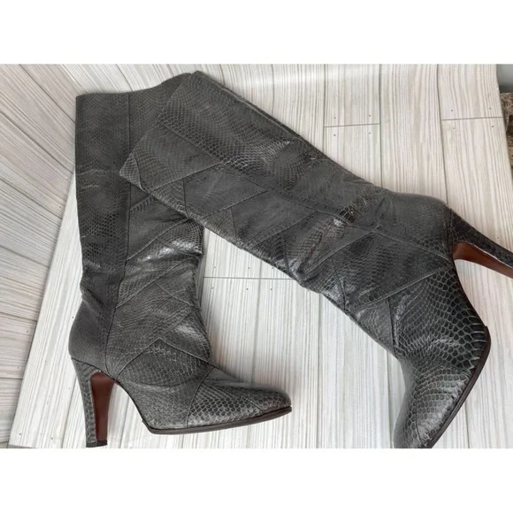 The Frye Company Ava 77731 Leather Snakeskin Tall Boots Size 8 M - Picture 2 of 12